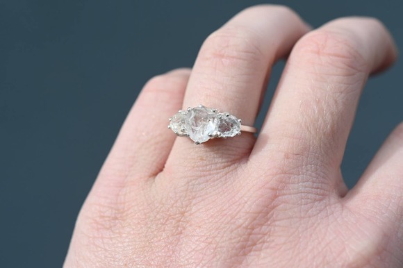 Rough cut stone, engagement ring, Uncut Diamond  Size 4 5 6 7 8 9 10 11 … - Picture 2 of 4